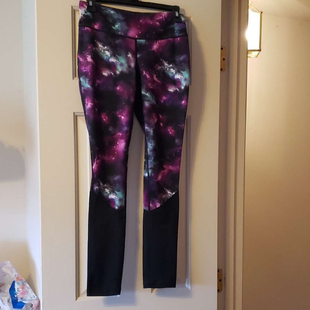 Ideology Black and Purple Workout Pants Size S NWOT